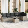 VidaXL Set de canapele pentru grădină 7 pcs Gri deschis Rattan poli 3354741