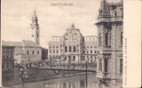 CP485N Oradea Vedere dinspre Criș a Primăriei noi Nagyv&aacute;rad K&ouml;r&ouml;s r&eacute;szlet az uj v&aacute;rosh&aacute;zzal carte poștală