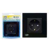Cumpara ieftin Aproape nou: Priza simpla incastrabila PNI WP101B, cu rama din sticla, 16A, 3700W,