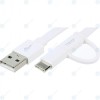 Cablu de date USB 2 &icirc;n 1 Huawei tip C alb AP55S de 1,5 metri