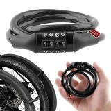 Cumpara ieftin Antifurt bicicleta cu cod 4 cifre, cablu oțel 106 cm, rezistent la taiere și gaurire, Sistem de blocare sigur pentru Biciclete, Motociclete, Trotinete