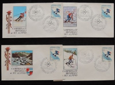 Italy 1970 Olympic Valgardena Ski World Championship 4 FDC K.369 foto