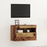 VidaXL Dulap TV de perete cu LED, lemn vechi, 60x30x40 cm