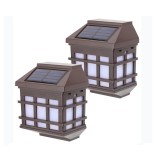 Corp de iluminat solar LED stil Felinar montabil pe perete eMazing, 11.5 x 8.3cm, 1.2V, material ABS, 400mAh, lumina rece, 2 buc