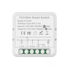 Mini Releu 1 Canal inteligent Wi-Fi, programabil, Compatibil cu app Tuya, Smart Life, Control vocal, Alexa, Amazon,Google Home,10A @SmartWiz smw62