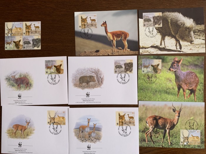 argentina - serie 4 timbre MNH, 4 FDC, 4 maxime, fauna wwf