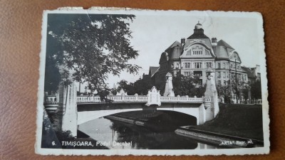 Carte postala, Timisoara Podul Decebal, 1938 foto