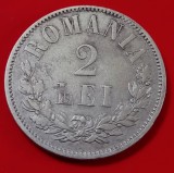 Rom&acirc;nia, 2 Lei 1875, Argint.