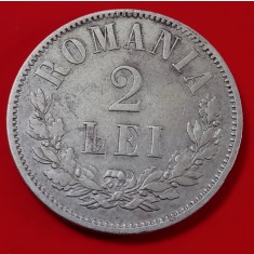 Rom&acirc;nia, 2 Lei 1875, Argint.
