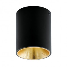 Plafoniera LED Polasso V aluminiu/plastic, negru/auriu, 1 bec, diametru 10 cm,... foto