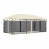 Pavilion cu plasă anti-ț&acirc;nțari, crem, 6 x 3 x 2,73 m, vidaXL