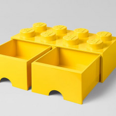 LEGO Cutii depozitare: Cutie depozitare LEGO 2x4 cu sertare, galben