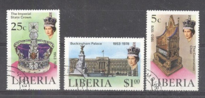 Liberia 1978 Elizabeth silver coronation used DE.107 foto