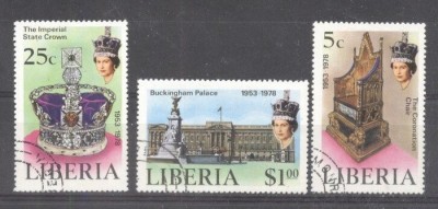 Liberia 1978 Elizabeth silver coronation used DE.107 foto