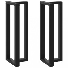 vidaXL Picioare de masă de bar &icirc;n formă de T, 2 buc., negru, 50x35x(110-111) cm, oțel