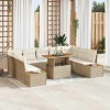 VidaXL Set de masă pentru grădină 10 pcs Bej și crem 100 x 55 x 73 cm 3350103