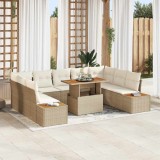 VidaXL Set de masă pentru grădină 10 pcs Bej, crem 100 x 55 x 73 cm