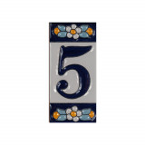 Numar Casa, Cifra 5, Flamenco, Multicolor, Ceramica, 7.5X3.5 cm, Hand Made