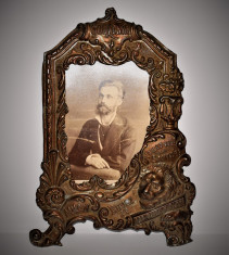 Rama veche Souvenir Fer Quina Bisleri - inainte de 1900 - cupru ambutisat foto
