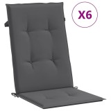 Cumpara ieftin Perne scaun cu spatar inalt, 6 buc. antracit 120x50x3 cm textil