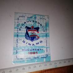CALENDAR 1981 - CLUBUL SPORTIV DINAMO BUCURESTI