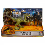 JURASSIC WORLD DOMINION SET 2 FIGURINE DR. IAN MALCOLM SI VELOCIRAPTOR SuperHeroes ToysZone, Mattel