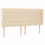 Cumpara ieftin Tablie de pat cu aripioare, crem, 203x23x118/128 cm, textil
