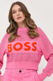 Cumpara ieftin BOSS pulover femei, culoarea roz, light