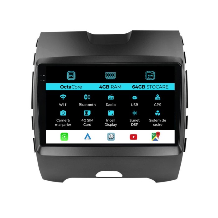Navigatie Dedicata Ford Edge (2015-2021), 9Inch, 4Gb Ram, 64Gb Stocare, Carplay