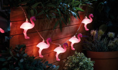 Instalatie de Craciun cu Baterii Tip Sir 1.5 m 10 LED -uri Flamingo Roz foto