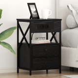 vidaXL Dulap de noapte Stejar negru 40 x 31 x 60 cm Lemn compozit