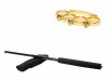 Set baston telescopic negru 64 cm + box craniu auriu