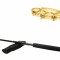 Set baston telescopic negru 64 cm + box craniu auriu
