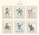 Iugoslavia 1968 Mi 1290/95 MNH - Jocurile Olimpice vara, Mexico City, Nestampilat