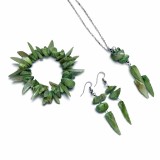Set bijuterii cu sidef verde &ndash; 200058