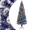 VidaXL Brad Crăciun artificial luminat alb&amp;albastru 240cm fibră optică 328459
