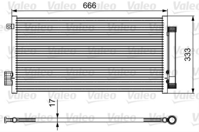 Condensator climatizare AC Valeo, FIAT 500L, 02.2013-; TIPO, 10.2015- motor 1.3 MultiJet;1.4 Multiair Turbo; 1.6 MultiJet si 0.9 TwinAir Turbo; 1.4, foto