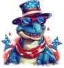 Sticker decorativ, Dinozaur, Albastru, 64 cm, 1348STK-3