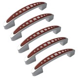 Cumpara ieftin Set 5 Manere din plastic, WJS-317, lungime 129 mm, distanta gauri 96 mm, mahon