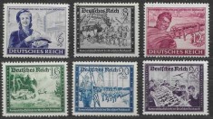 Serie Completă 6 Timbre Germania Al Treilea Reich 1944 Camaraderia Poștei Germane Neștampilat - A007