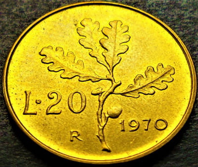 Moneda 20 LIRE - ITALIA, anul 1970 * cod 1903 B = UNC foto