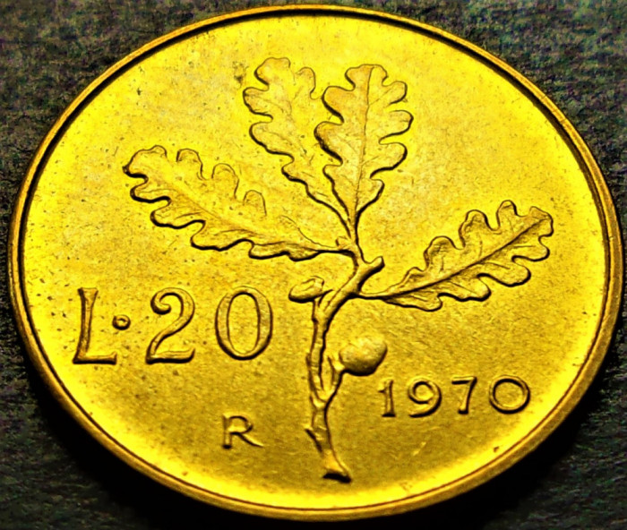 Moneda 20 LIRE - ITALIA, anul 1970 * cod 1903 B = UNC