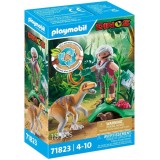 Playmobil Dinos - Velociraptor si cercetator