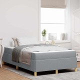 Cumpara ieftin Pat cu arcuri Gri deschis și alb 120 x 190 cm țesătură