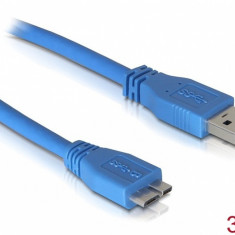 Cablu micro-B USB 3.0 la USB-A T-T 3m Bleu, Delock 82533