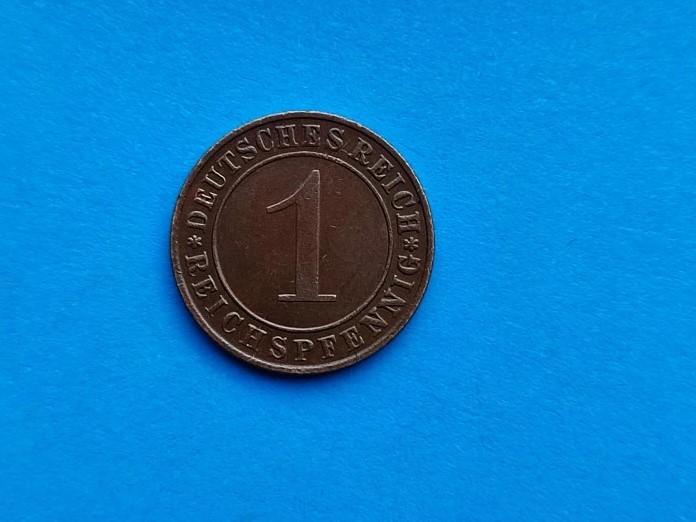 1 Pfennig 1936 lit. D -Germania-stare buna-patina