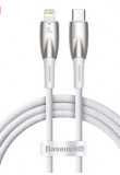 Cablu incarcare/transfer Baseus Glimmer USB Type-C/Lightning, PD 20W, 1m, Alb