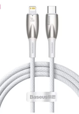 Cablu incarcare/transfer Baseus Glimmer USB Type-C/Lightning, PD 20W, 1m, Alb foto