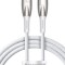 Cablu incarcare/transfer Baseus Glimmer USB Type-C/Lightning, PD 20W, 1m, Alb
