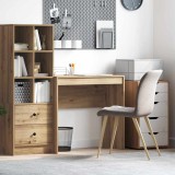 vidaXL Birou Stejar Artizanal 80x40x76 cm, Lemn Prelucrat Maro, Birou Calculator, Design Modern, Sertar Depozitare